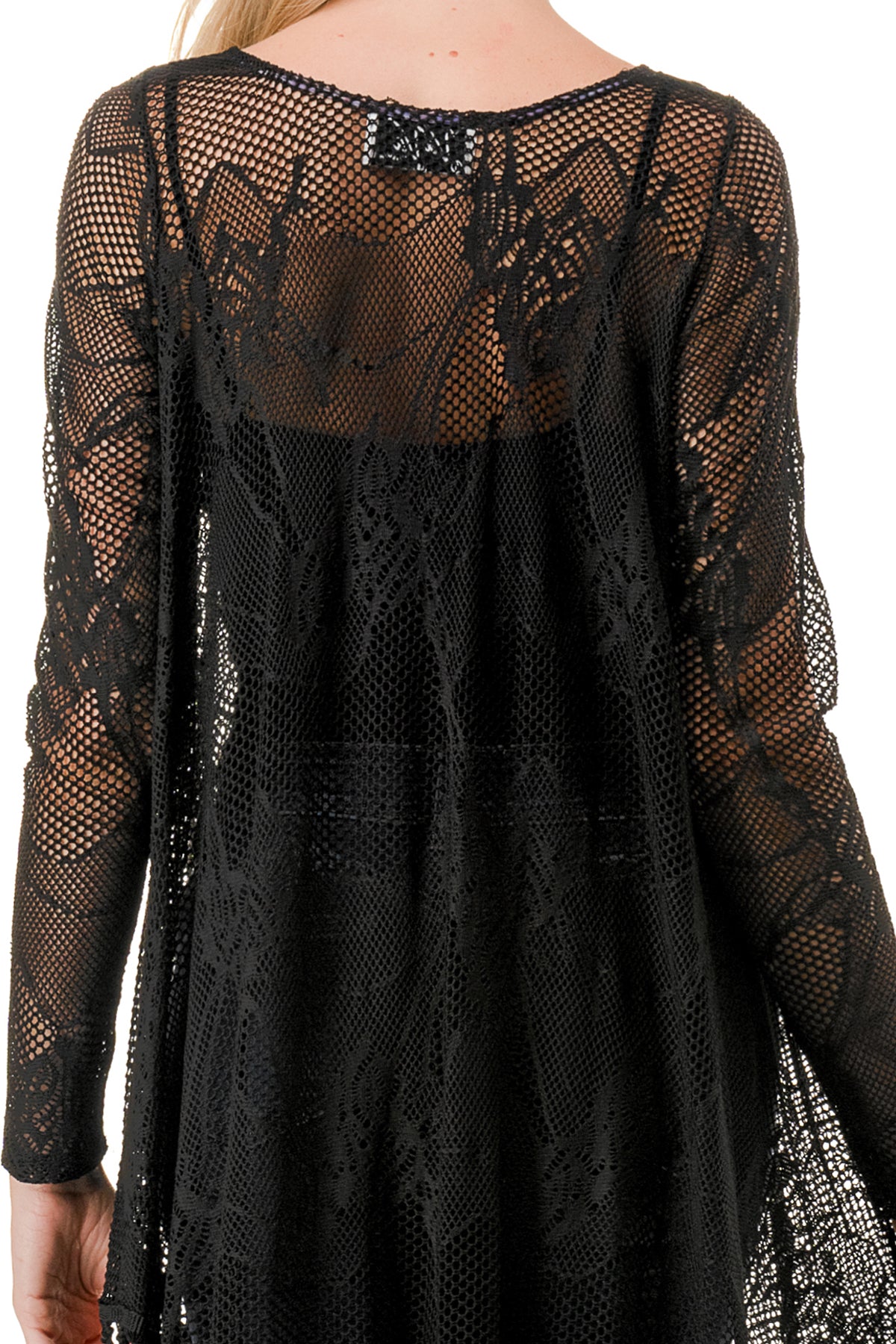 STEPHANIE LONG SLEEVE TOP (BLACK LACE)- VT1360