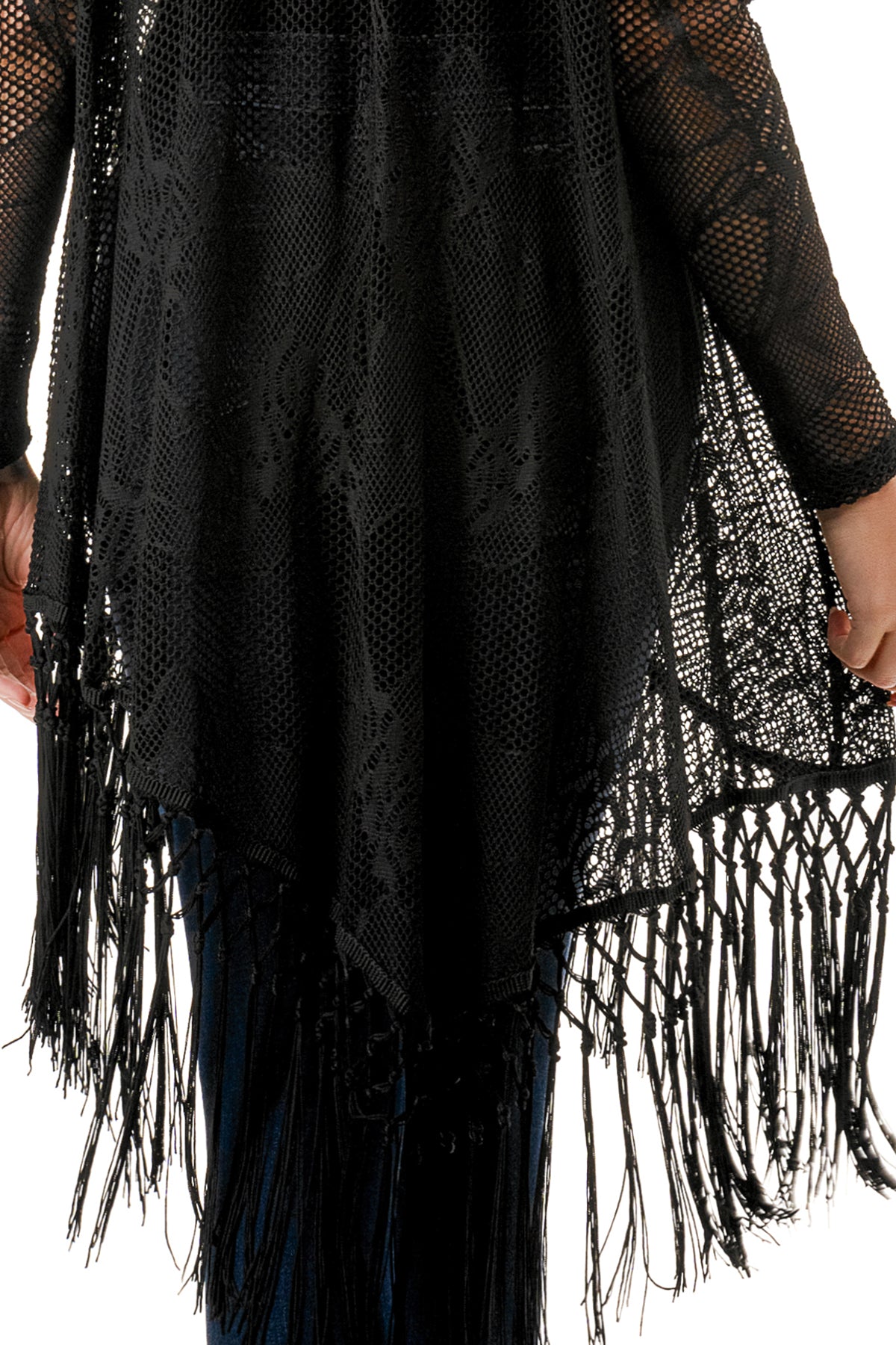 STEPHANIE LONG SLEEVE TOP (BLACK LACE)- VT1360