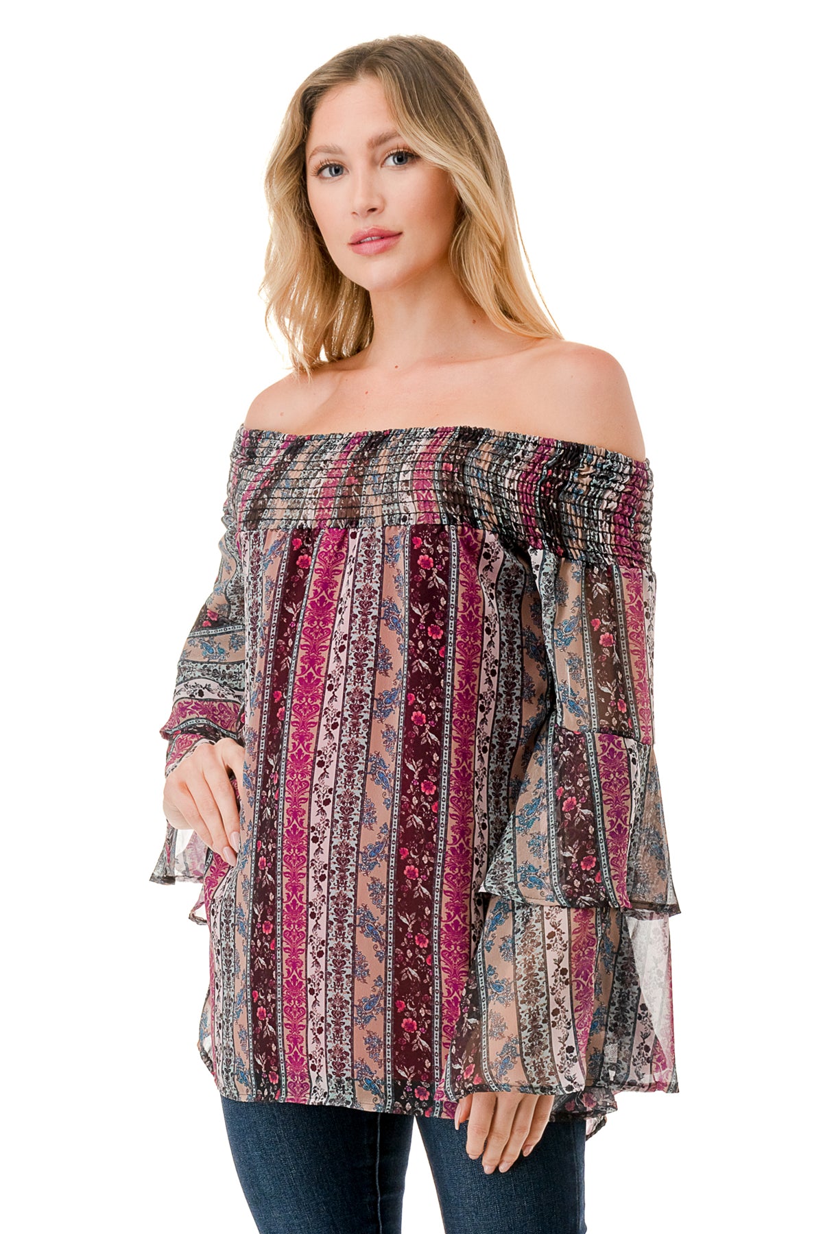 BEATRICE OFF SHOULDER TOP (NOSTALGIA)- VT1728