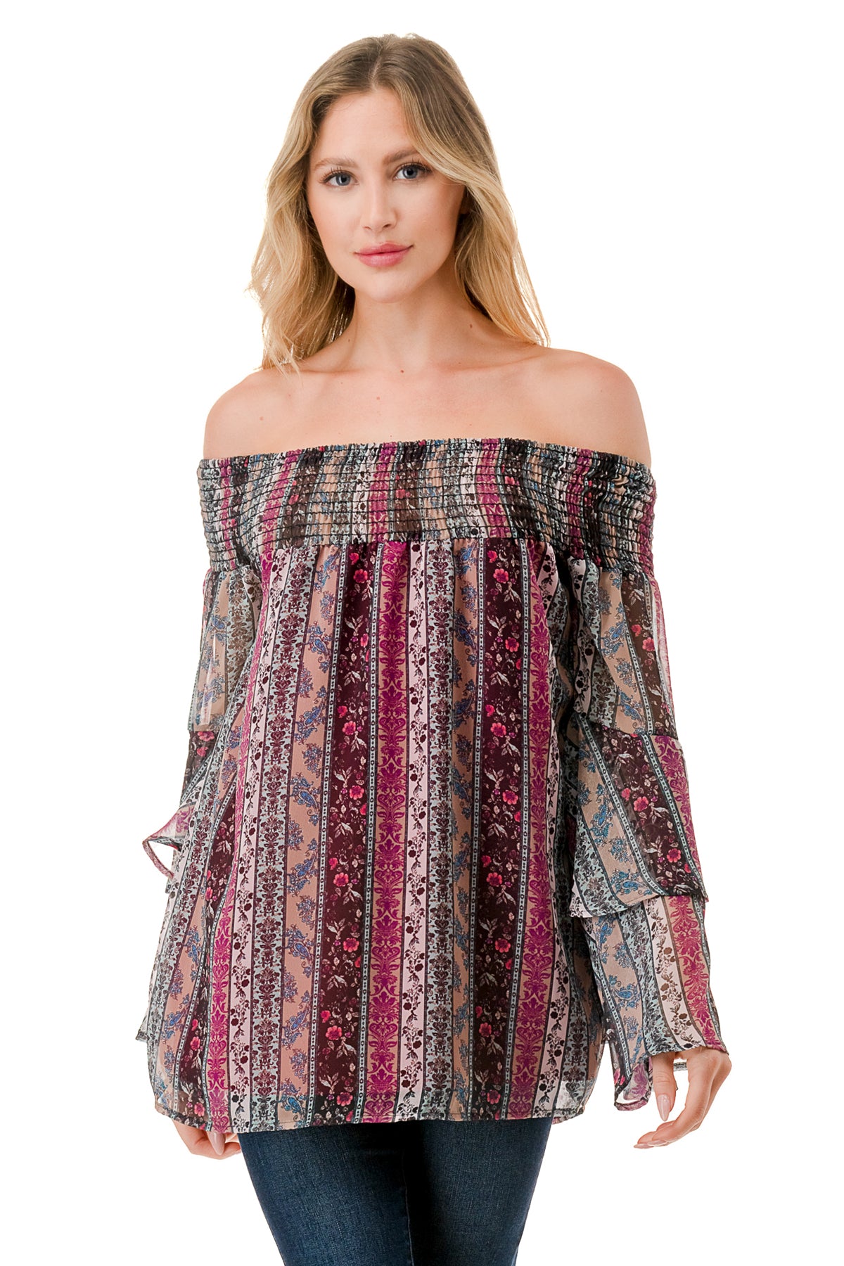 BEATRICE OFF SHOULDER TOP (NOSTALGIA)- VT1728