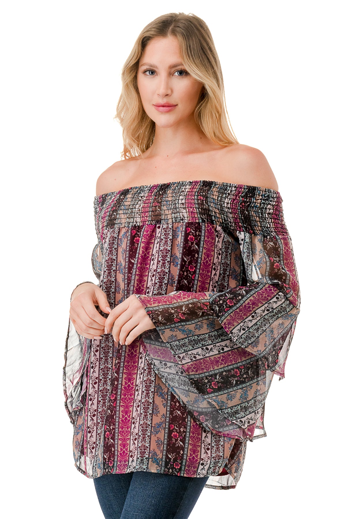 BEATRICE OFF SHOULDER TOP (NOSTALGIA)- VT1728