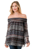 BEATRICE OFF SHOULDER TOP (VINTAGE BOHO)- VT1728