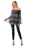 BEATRICE OFF SHOULDER TOP (VINTAGE BOHO)- VT1728