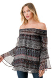 BEATRICE OFF SHOULDER TOP (VINTAGE BOHO)- VT1728