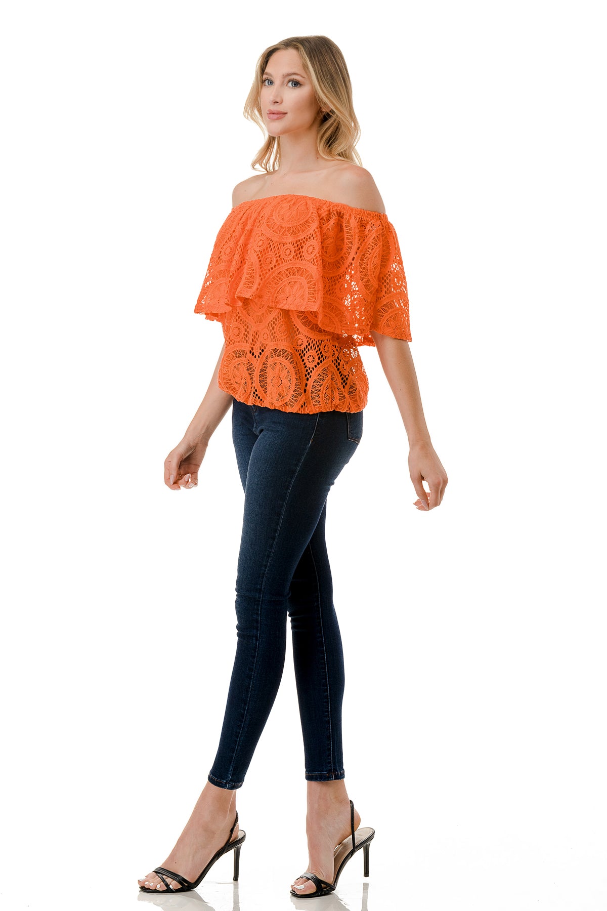 ALIVIA TUBE TOP (ORANGE LACE)- VT2499