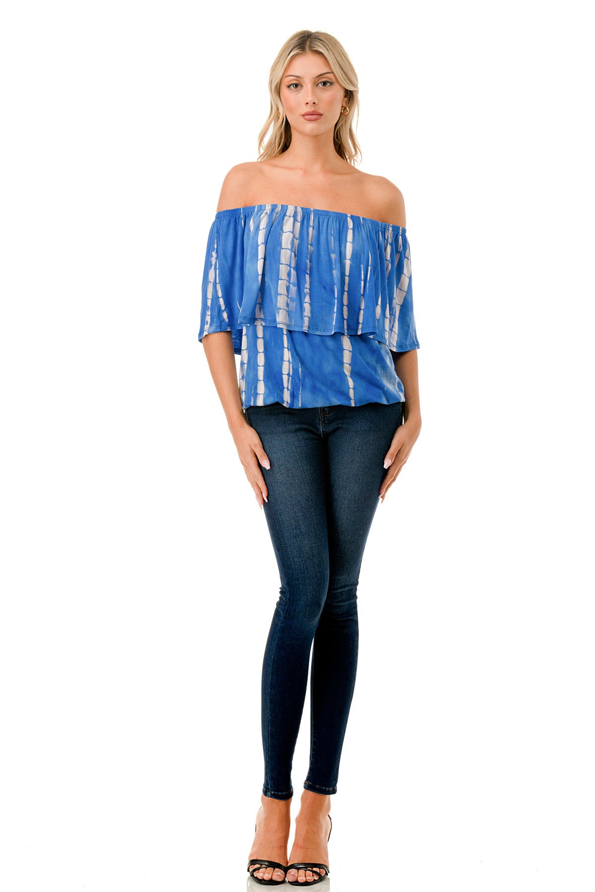 ALIVIA TUBE TOP (ROYAL BLUE GREY BAMBOO)- VT2499