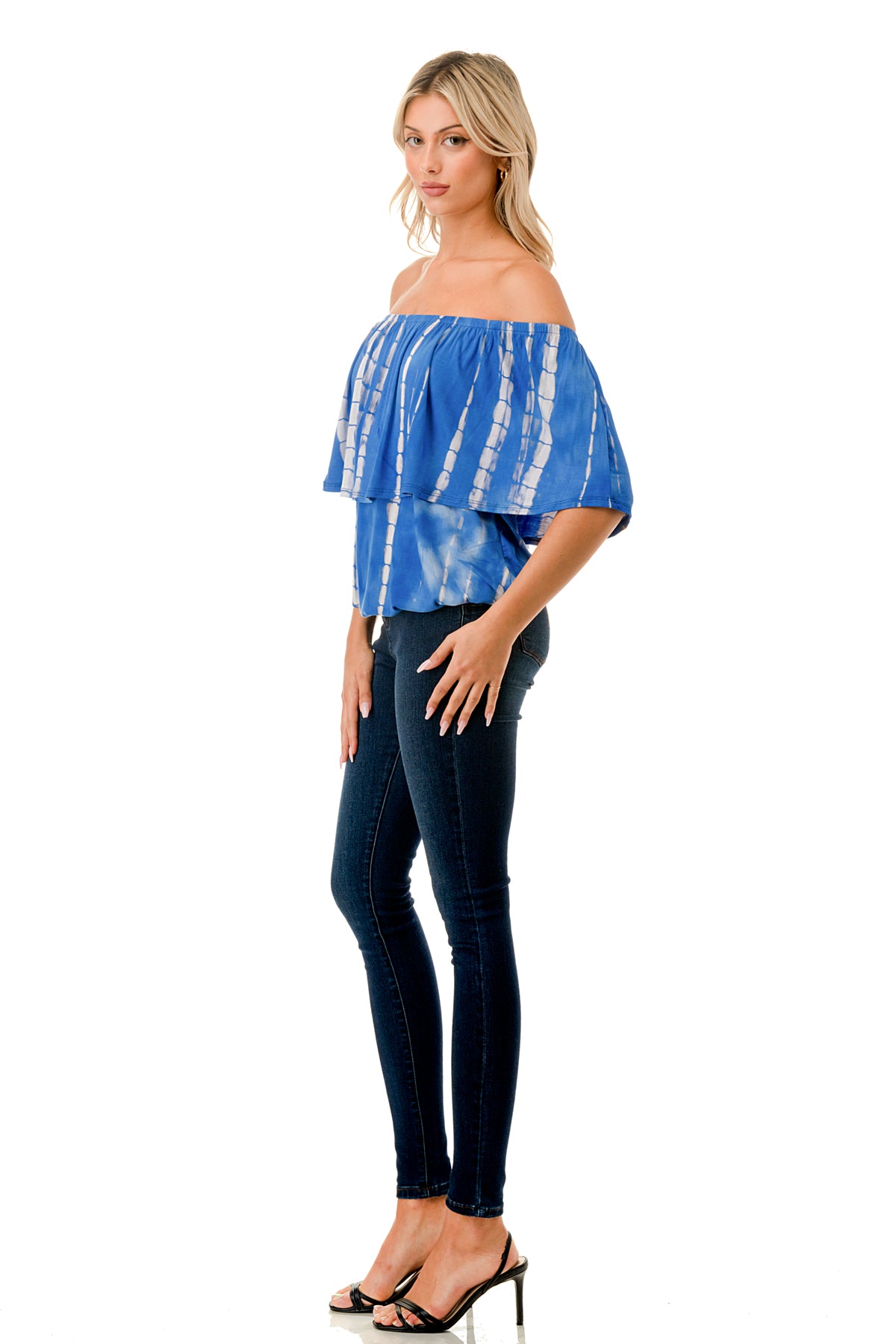ALIVIA TUBE TOP (ROYAL BLUE GREY BAMBOO)- VT2499