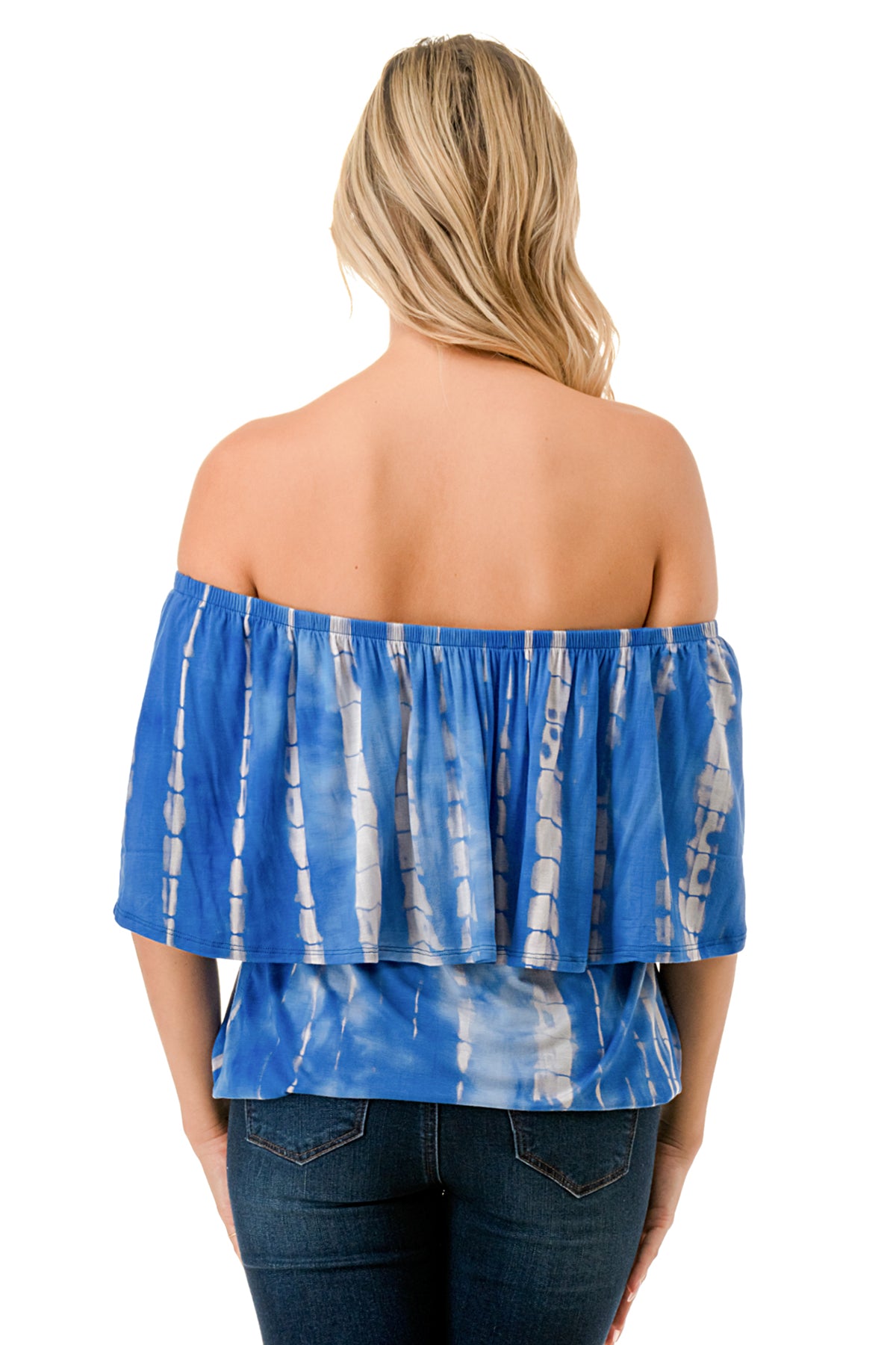 ALIVIA TUBE TOP (ROYAL BLUE GREY BAMBOO)- VT2499