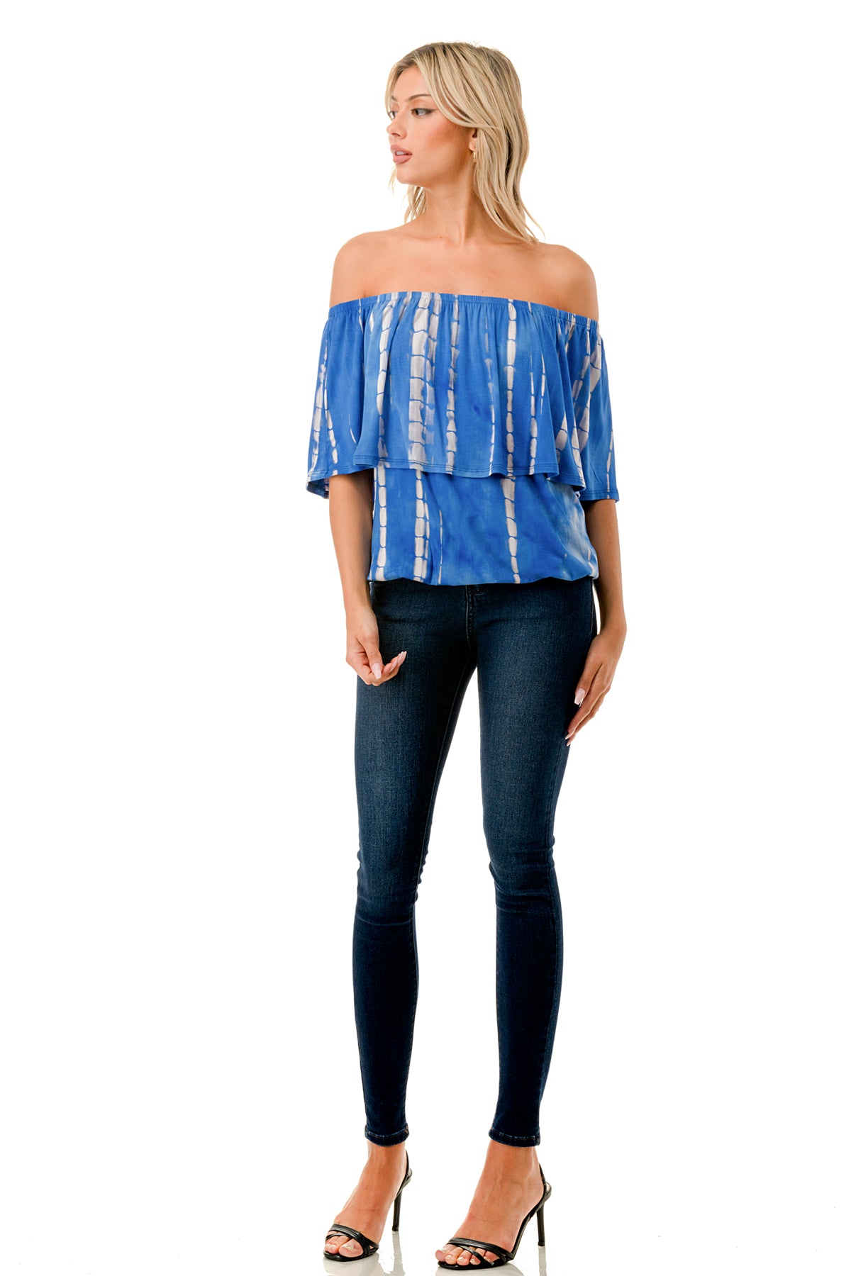 ALIVIA TUBE TOP (ROYAL BLUE GREY BAMBOO)- VT2499