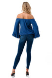 HARRIET OFF SHOULDER TOP (INDIGO)- VT2509