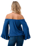 HARRIET OFF SHOULDER TOP (INDIGO)- VT2509