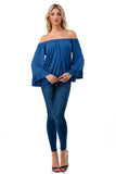 HARRIET OFF SHOULDER TOP (INDIGO)- VT2509