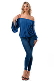 HARRIET OFF SHOULDER TOP (INDIGO)- VT2509