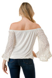 HARRIET OFF SHOULDER TOP (IVORY / IVORY LACE)- VT2509