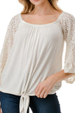 HARRIET OFF SHOULDER TOP (IVORY / IVORY LACE)- VT2509
