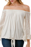 HARRIET OFF SHOULDER TOP (IVORY / IVORY LACE)- VT2509