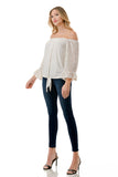 HARRIET OFF SHOULDER TOP (IVORY / IVORY LACE)- VT2509