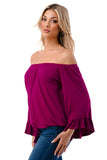 HARRIET OFF SHOULDER TOP (MAGENTA)- VT2509