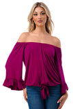 HARRIET OFF SHOULDER TOP (MAGENTA)- VT2509