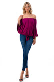 HARRIET OFF SHOULDER TOP (MAGENTA)- VT2509