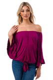 HARRIET OFF SHOULDER TOP (MAGENTA)- VT2509