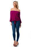 HARRIET OFF SHOULDER TOP (MAGENTA)- VT2509
