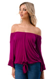 HARRIET OFF SHOULDER TOP (MAGENTA)- VT2509