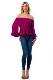 HARRIET OFF SHOULDER TOP (MAGENTA)- VT2509