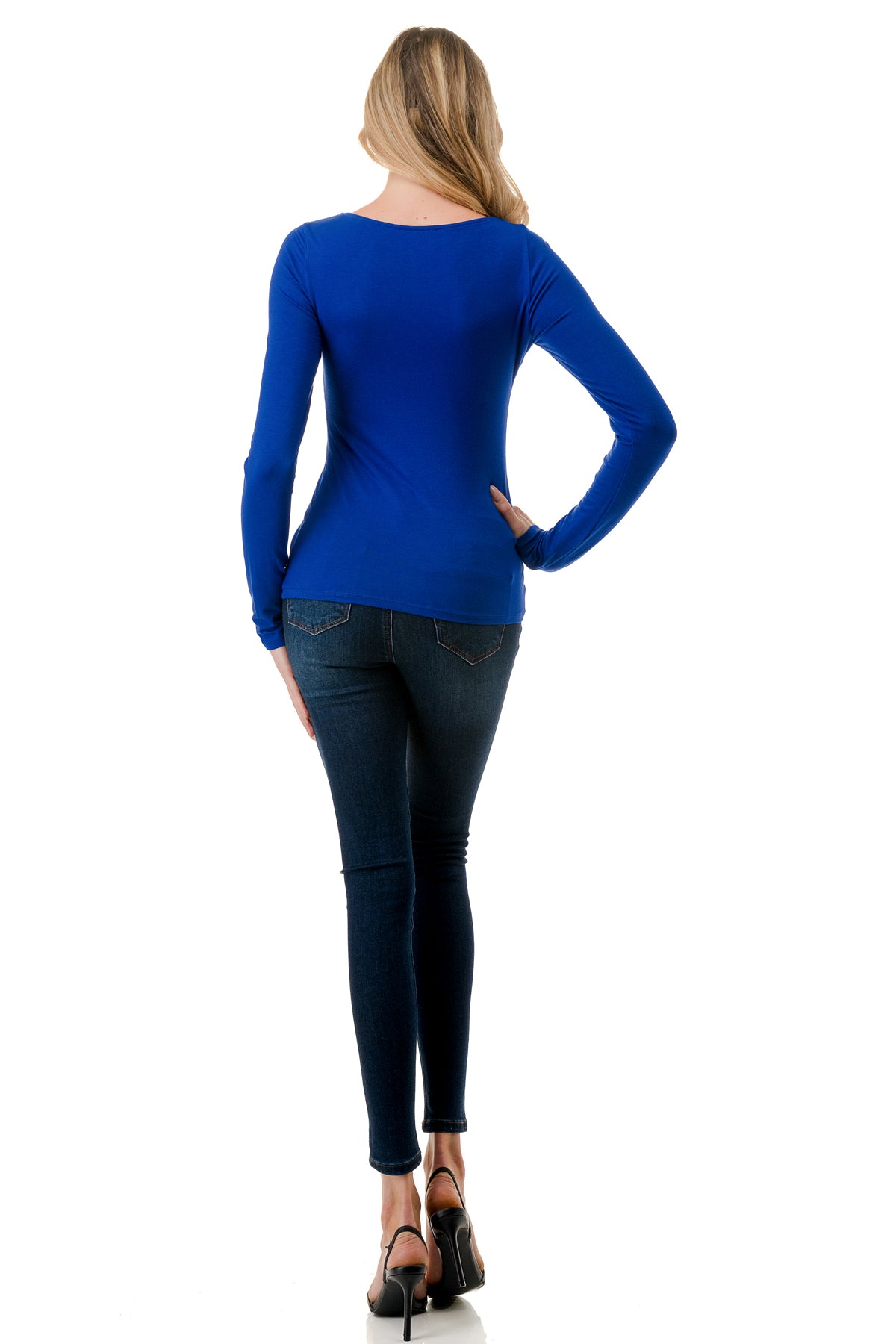 ROCIO SPLIT YOKE TOP (ROYAL BLUE)-VT2595