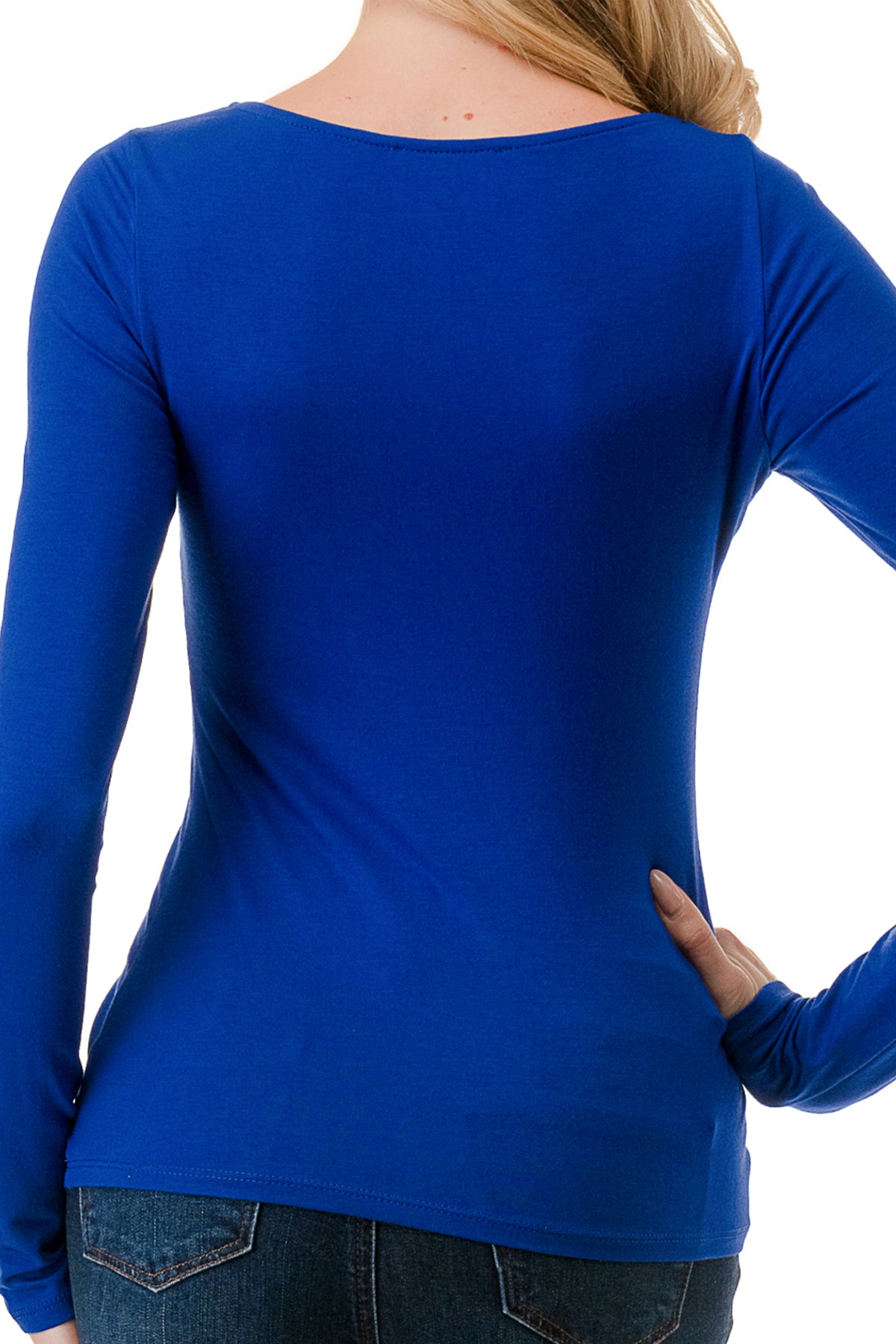 ROCIO SPLIT YOKE TOP (ROYAL BLUE)-VT2595