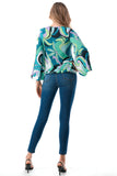 ALIA FRONT TIE TOP (GREEN PUCCI)- VT2789