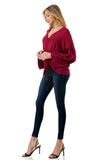ACACIA CENTER DRAW SHIRRING TOP (WINE)- VT3006A
