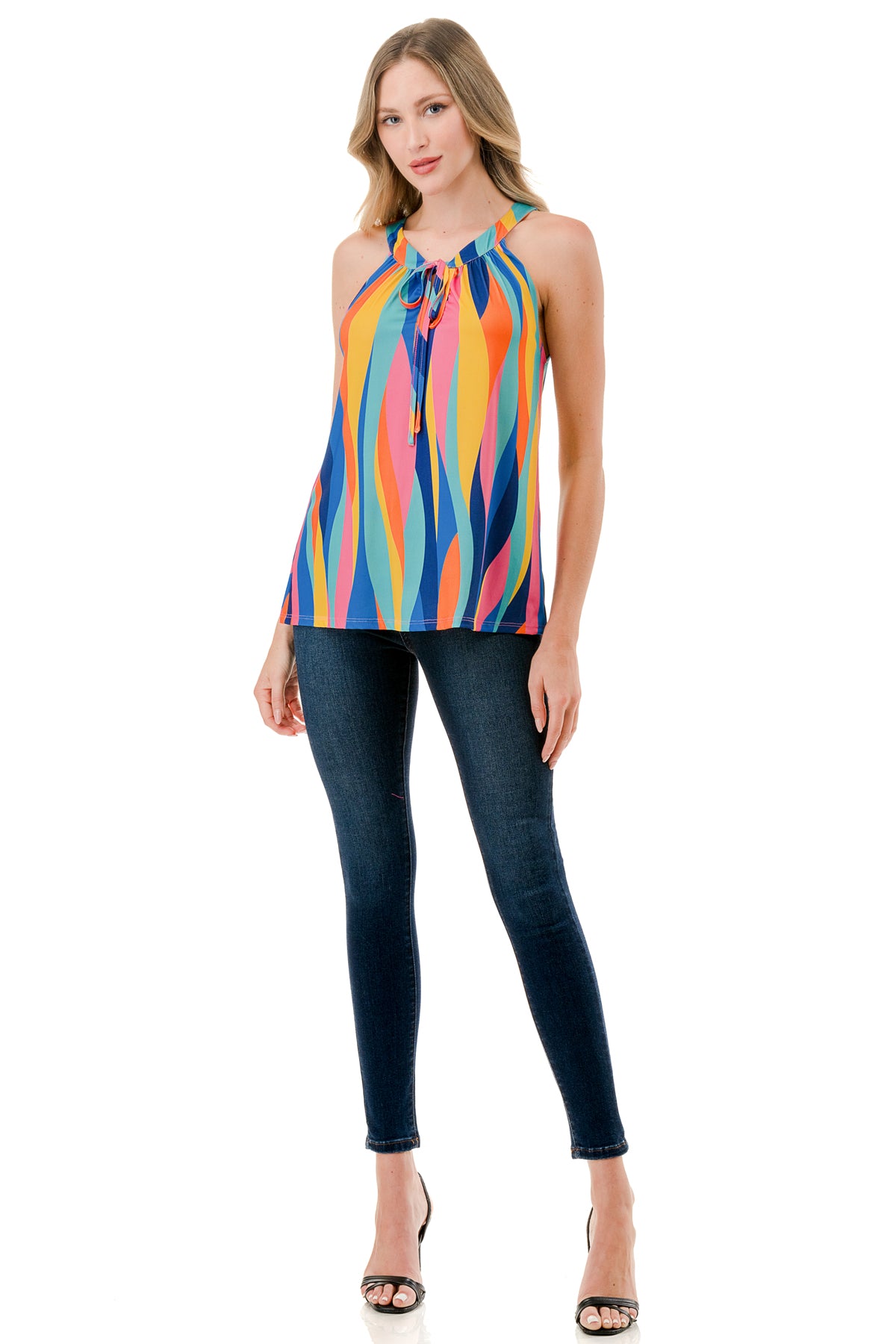 RUTH HALTER TOP (RAINBOW)- VT3105