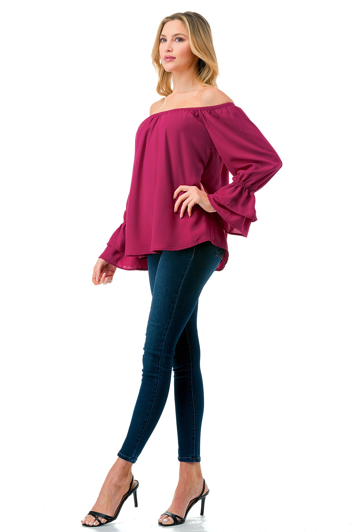 FRANCES OFF SHOULDER TOP (MAGENTA)- VT3160