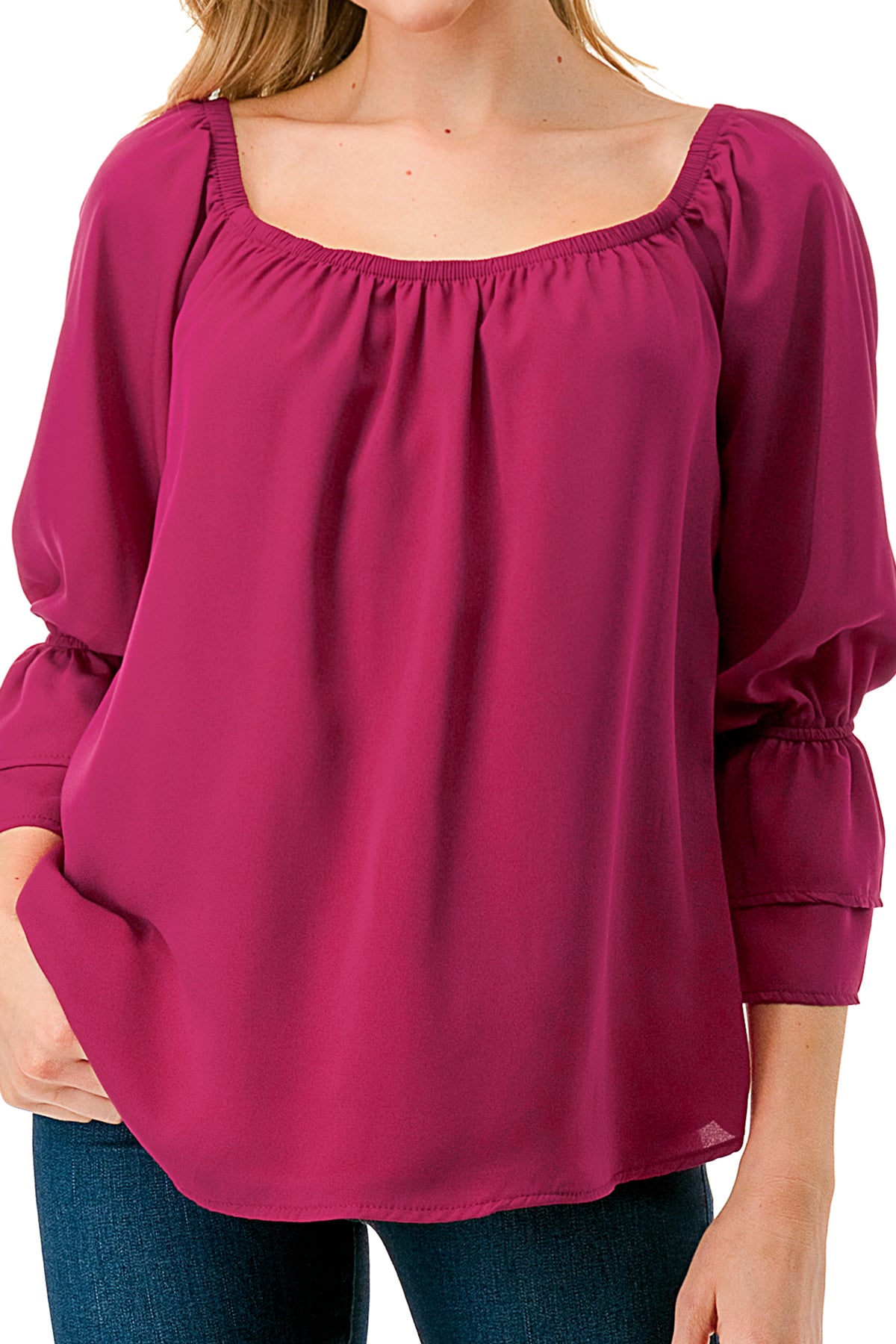 FRANCES OFF SHOULDER TOP (MAGENTA)- VT3160
