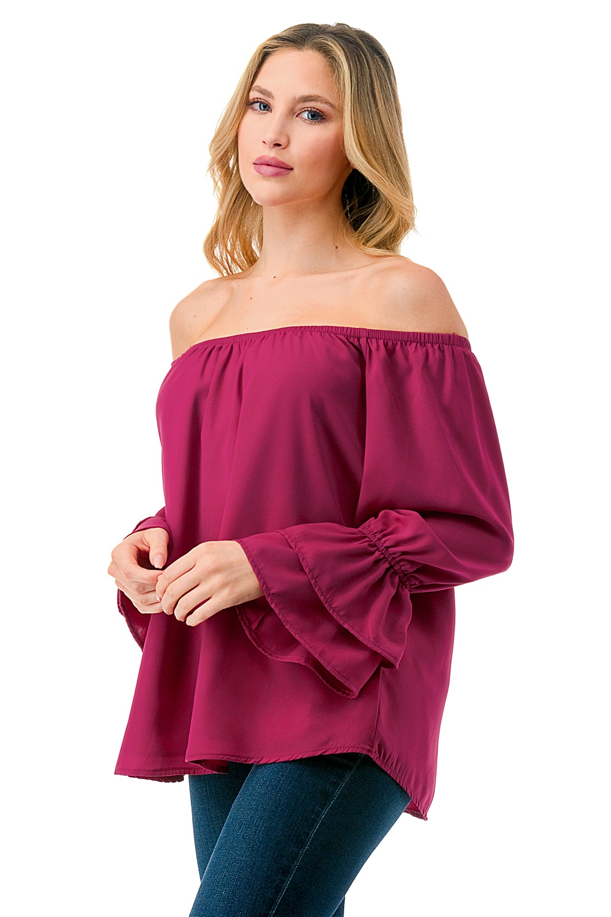 FRANCES OFF SHOULDER TOP (MAGENTA)- VT3160