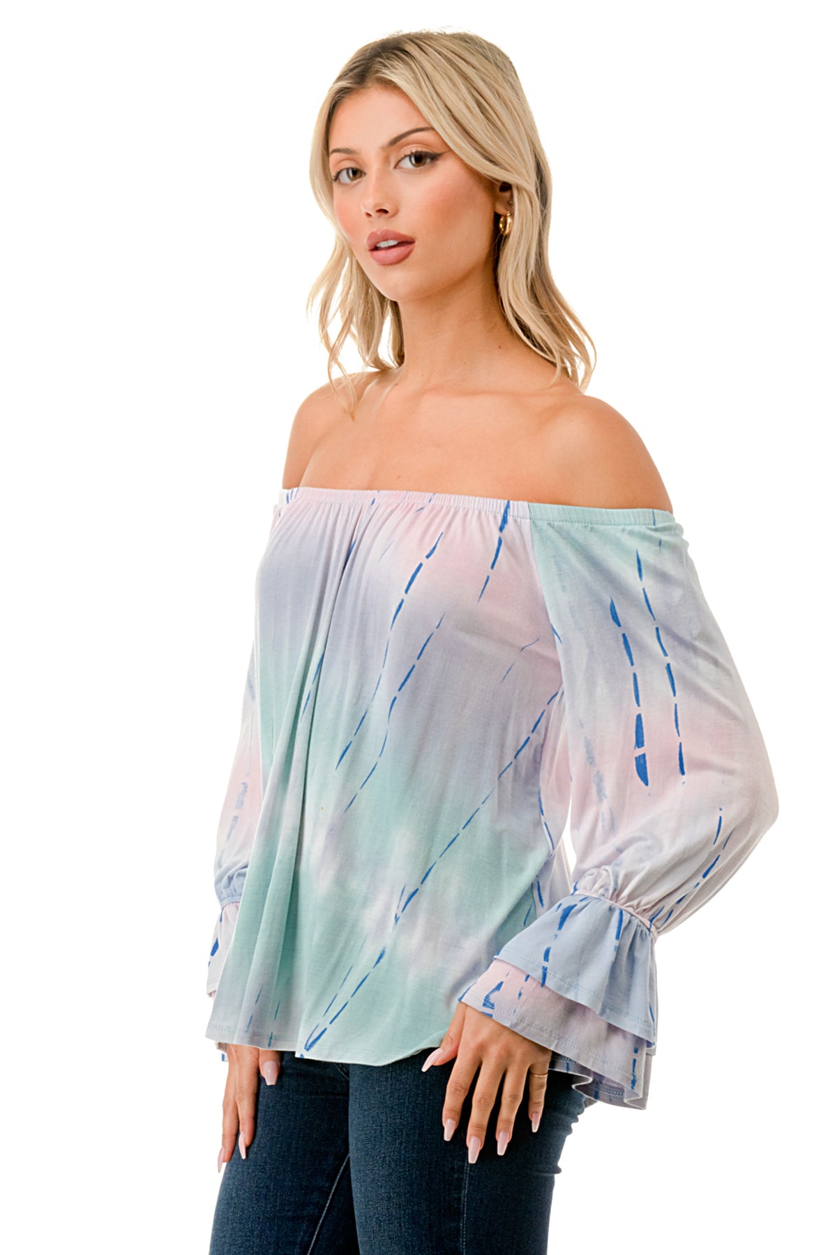 FRANCES OFF SHOULDER TOP (PASTEL BAMBOO)- VT3160