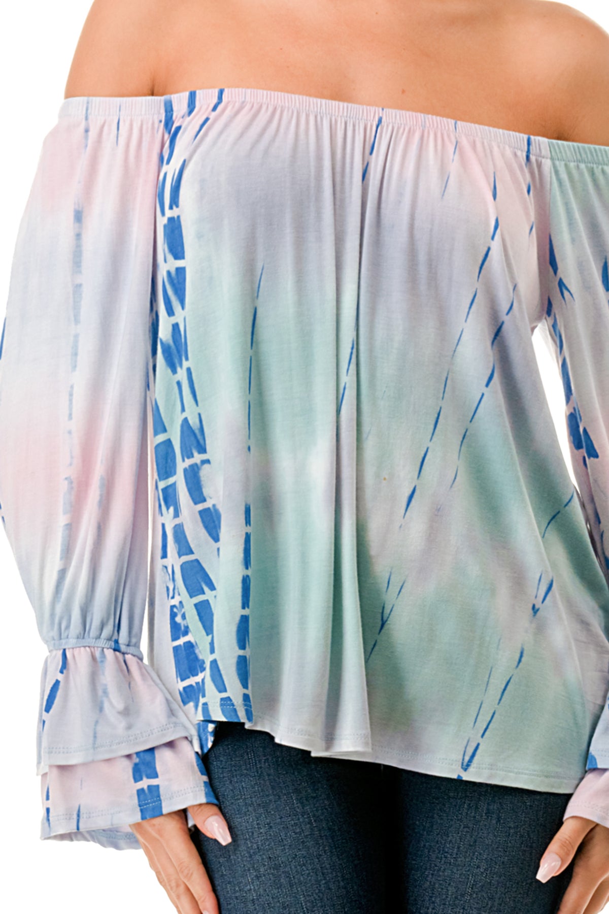 FRANCES OFF SHOULDER TOP (PASTEL BAMBOO)- VT3160