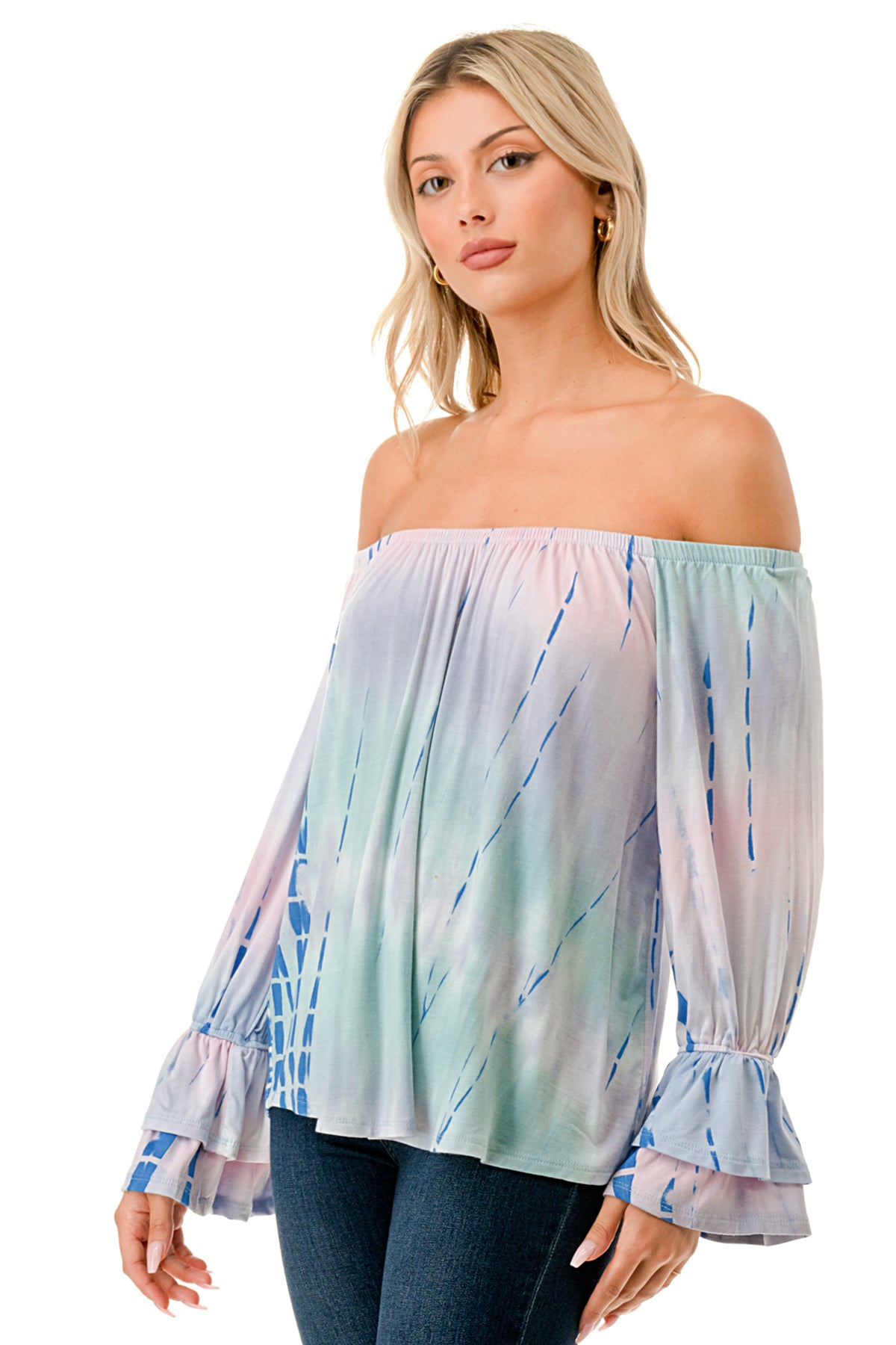 FRANCES OFF SHOULDER TOP (PASTEL BAMBOO)- VT3160