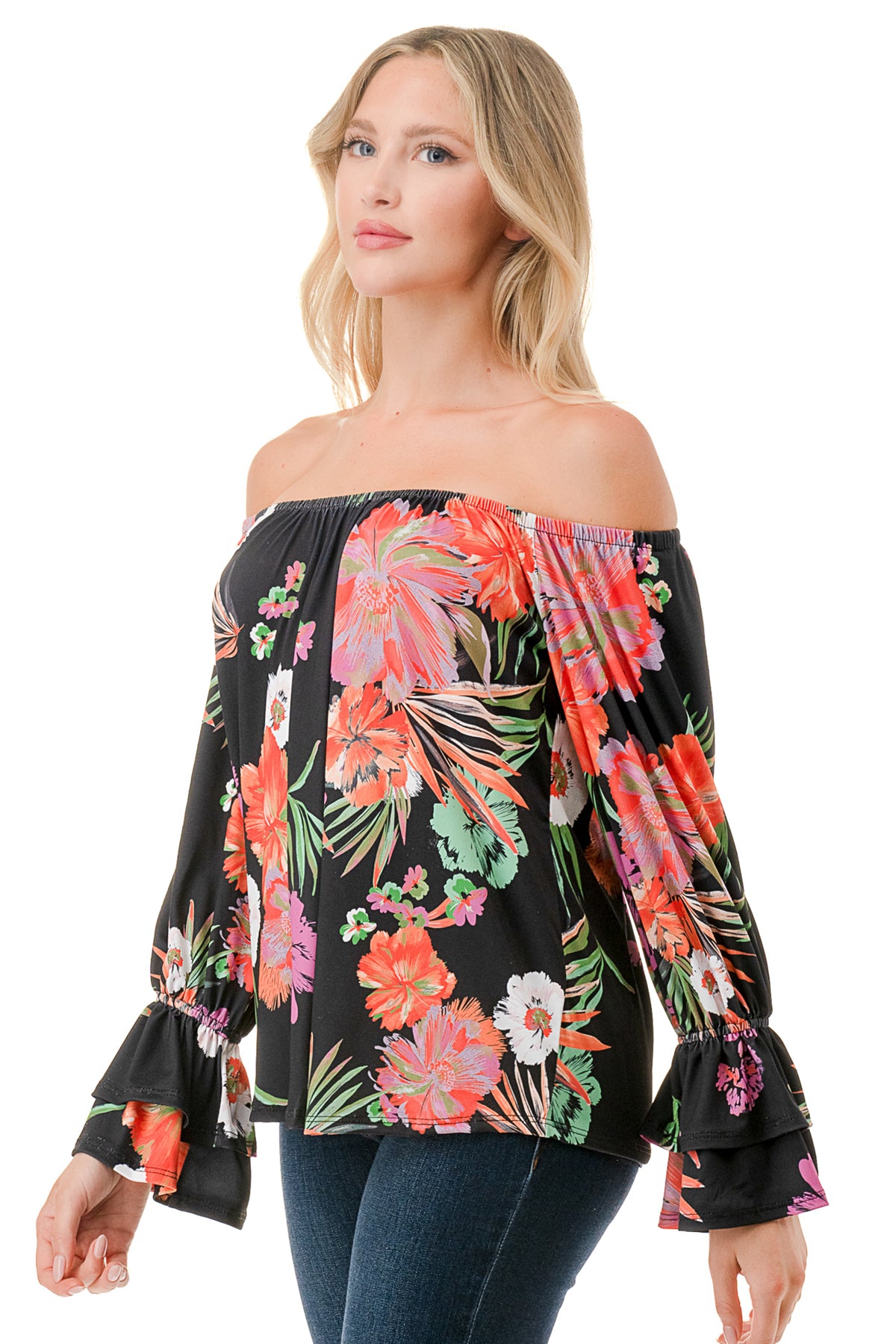 FRANCES OFF SHOULDER TOP (SUMMER FLORAL)- VT3160