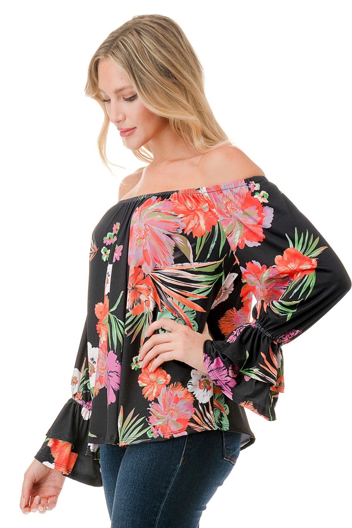 FRANCES OFF SHOULDER TOP (SUMMER FLORAL)- VT3160