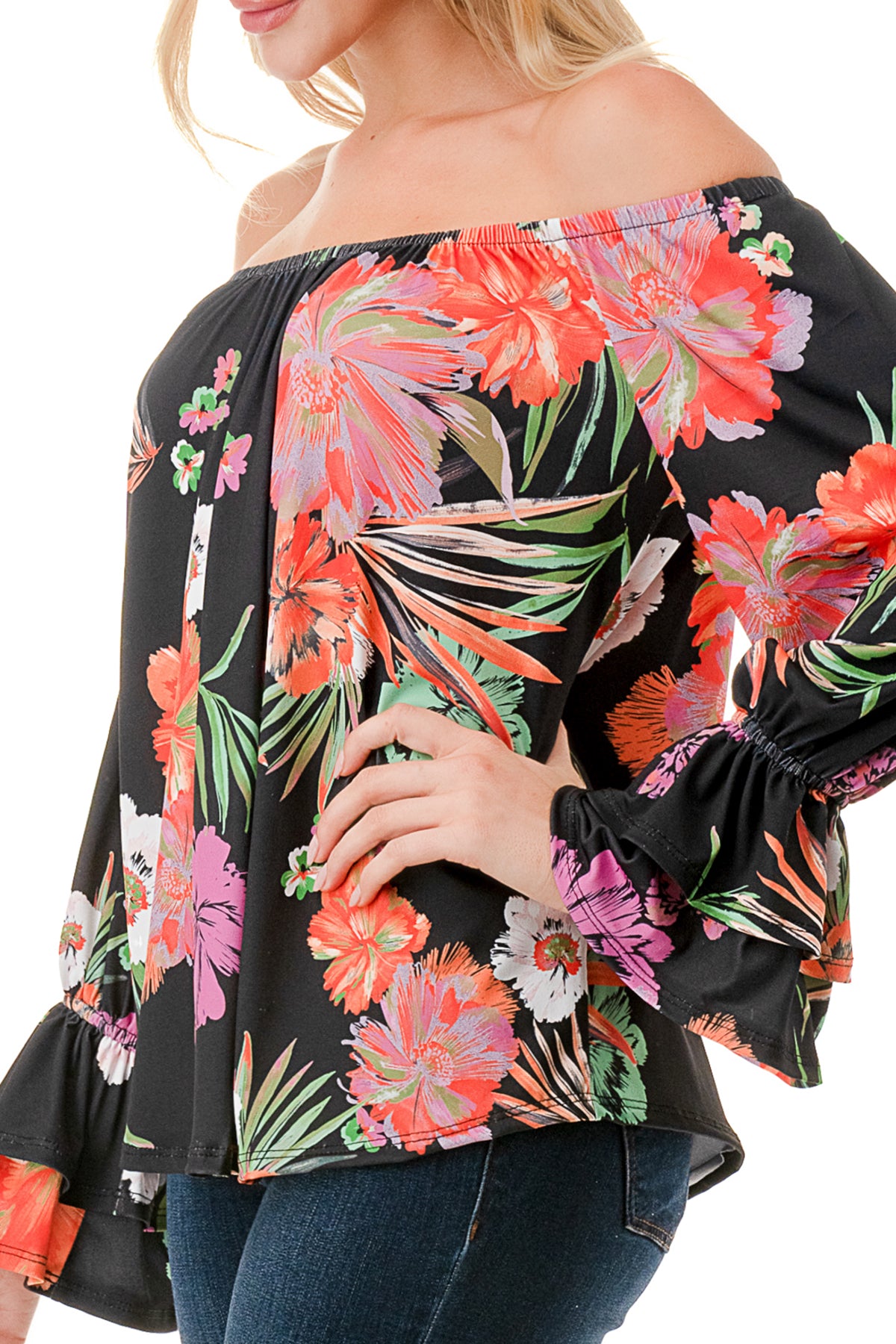 FRANCES OFF SHOULDER TOP (SUMMER FLORAL)- VT3160