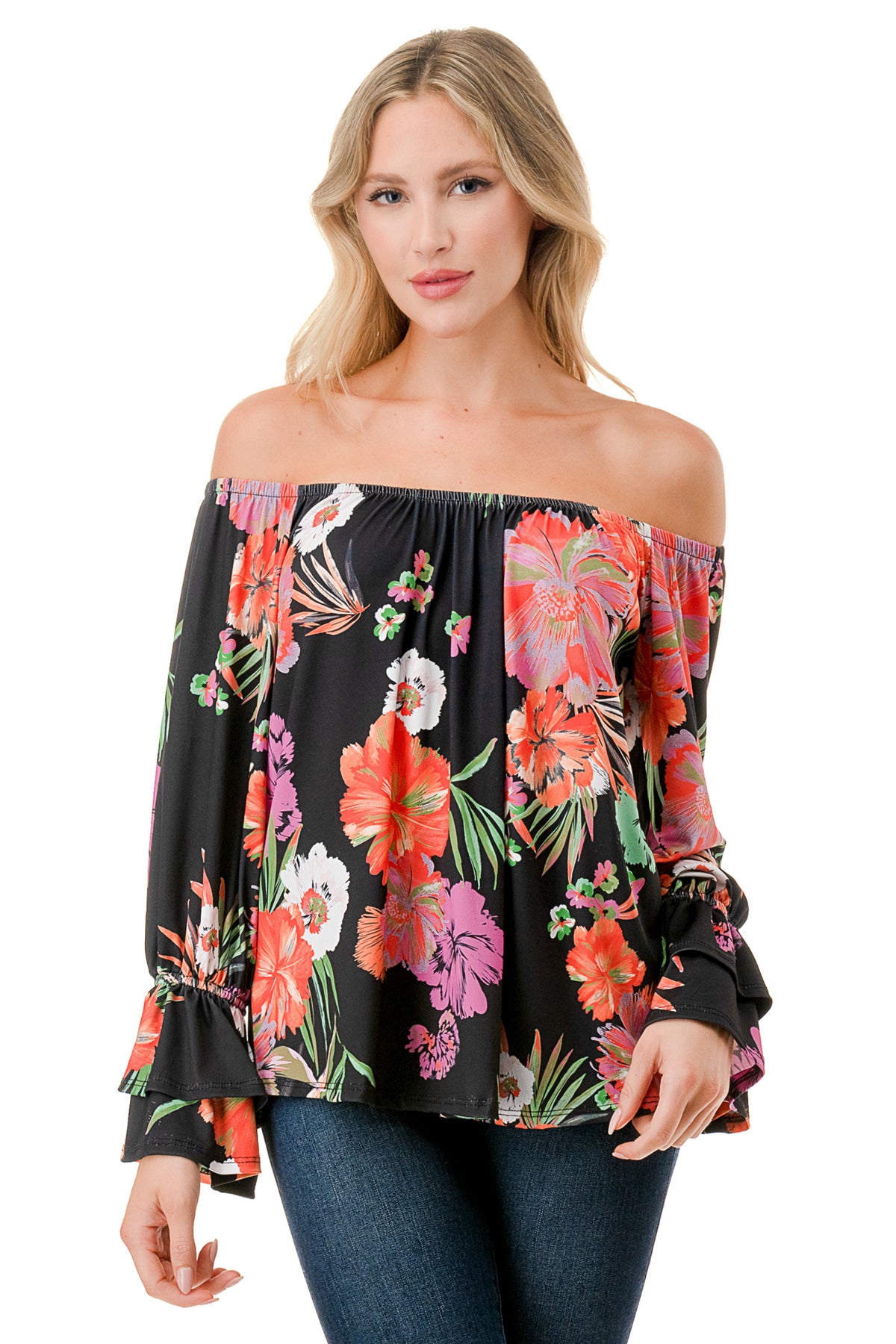 FRANCES OFF SHOULDER TOP (SUMMER FLORAL)- VT3160