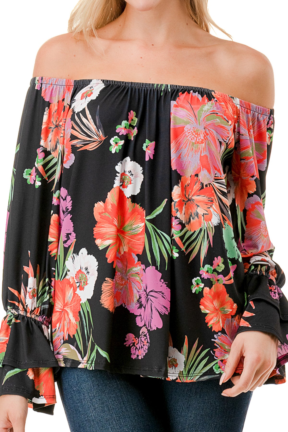 FRANCES OFF SHOULDER TOP (SUMMER FLORAL)- VT3160