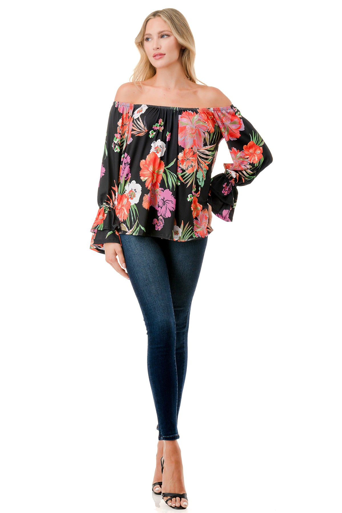 FRANCES OFF SHOULDER TOP (SUMMER FLORAL)- VT3160