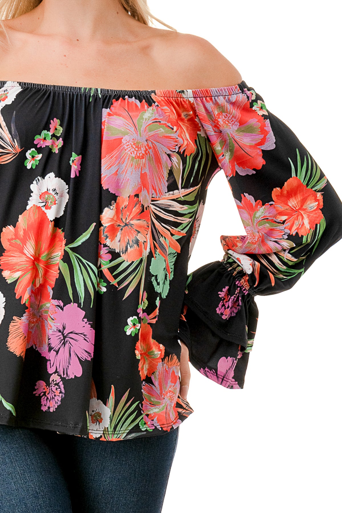 FRANCES OFF SHOULDER TOP (SUMMER FLORAL)- VT3160