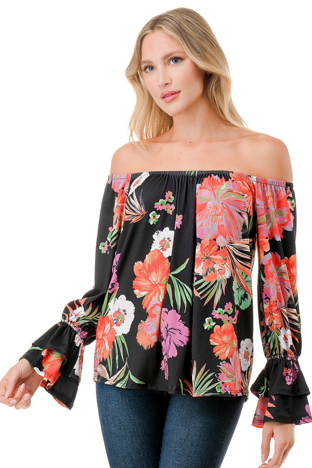 FRANCES OFF SHOULDER TOP (SUMMER FLORAL)- VT3160