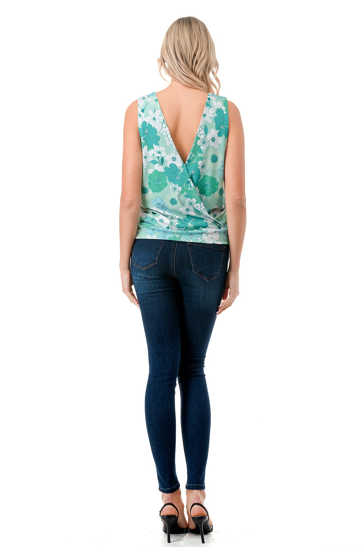 ANOUK SURPLICE TOP (GREEN FLORAL)-VT3210
