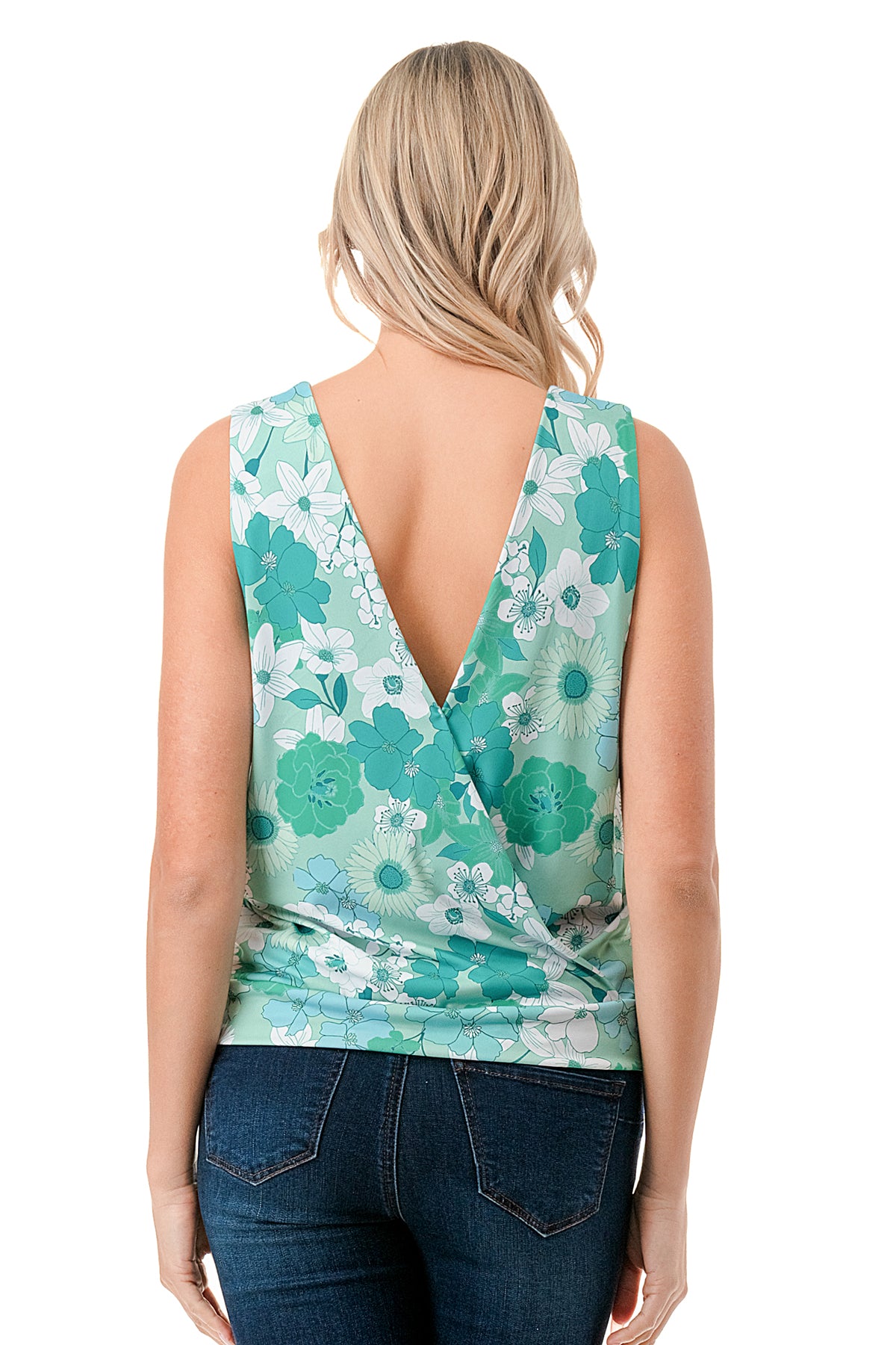 ANOUK SURPLICE TOP (GREEN FLORAL)-VT3210