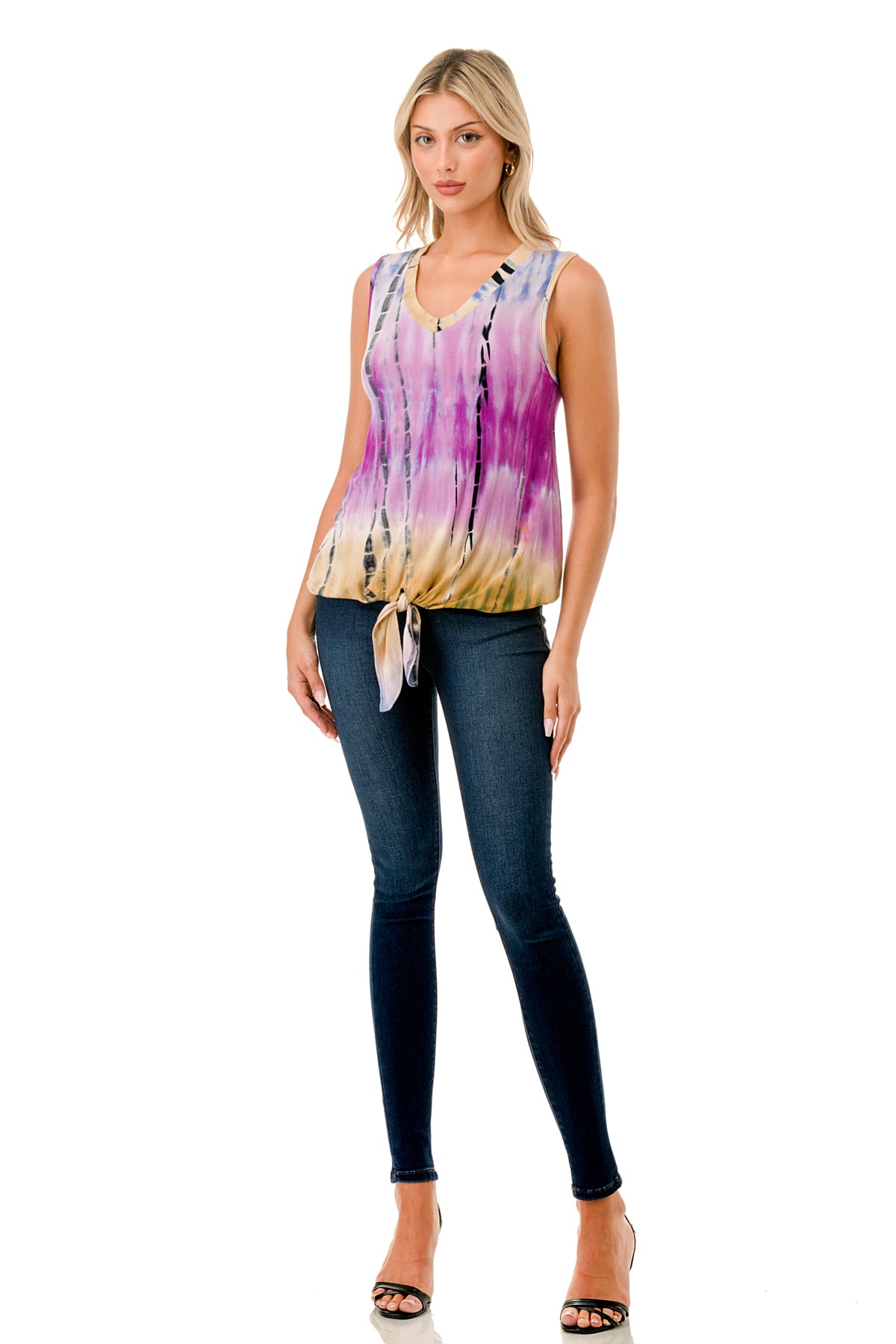 HARPER FRONT TIE TOP (MULTI BAMBOO)-VT3233